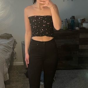 Pacsun LA Hearts Rayon floral bandeau crop top